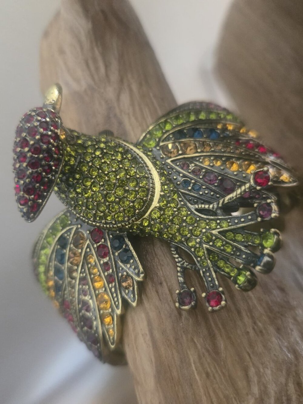 Designer Heidi Daus Vintage Bird of Paradise bracelet and earrings set